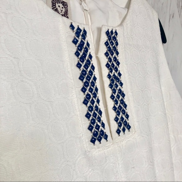 NEW Anne Klein Sleeveless Embellished Cotton Sheath Dress SZ 4 - Picture 2 of 4